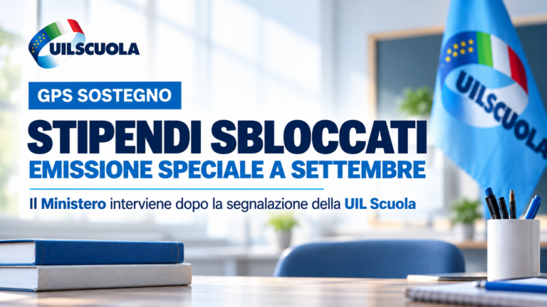 GPS sostegno, stipendi sbloccati: emissione speciale a settembre